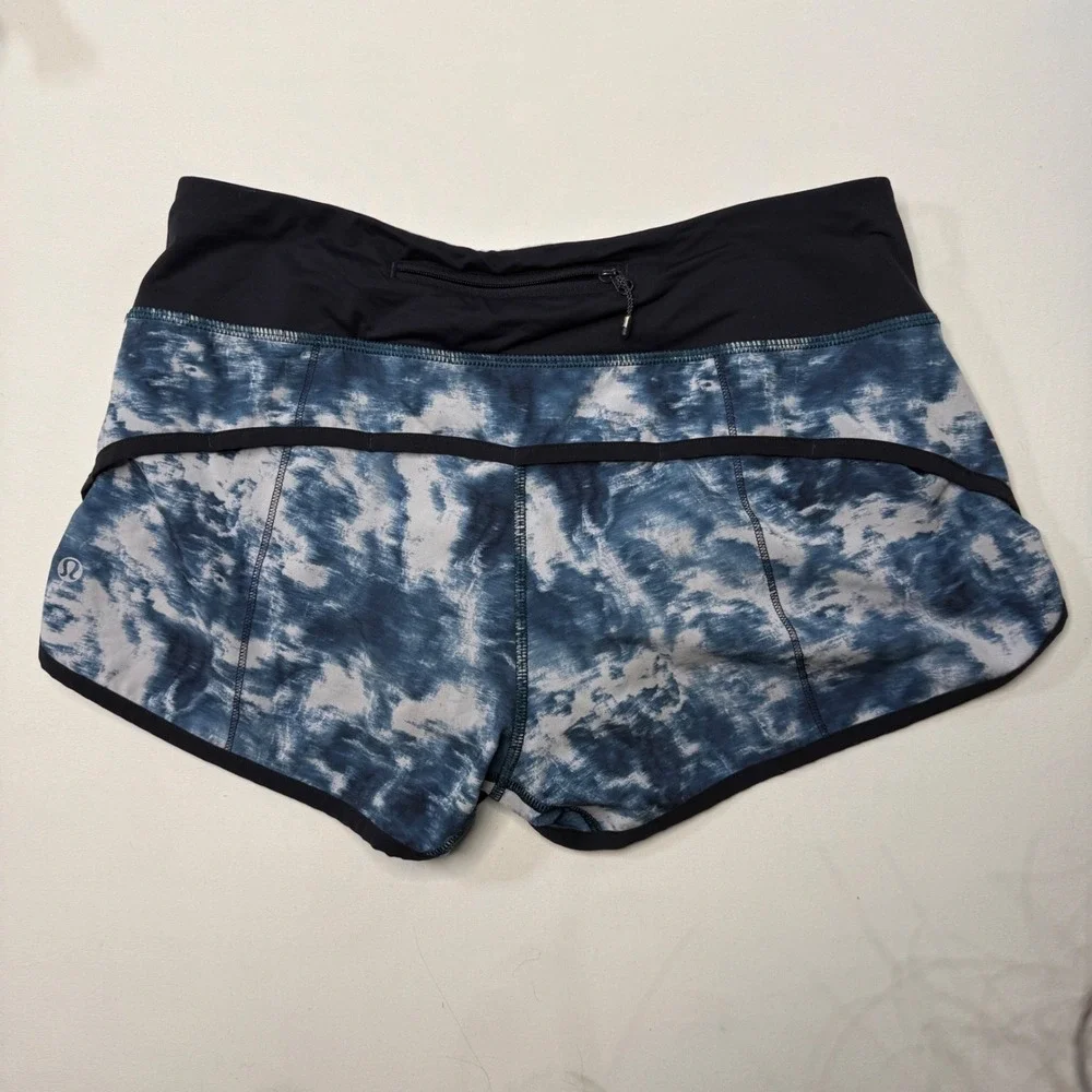 lululemon athletica Blue Tie-Dye Athletic Speed Up Shorts